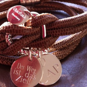 Wickellederarmband 2 Gravurplättchen