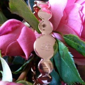 Silberarmreif Roségold vergoldet mit Gravur
